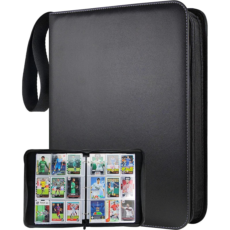 900-Pocket Zippered PU Card Binder – Portable Album for Trading, Baseball & Football Cards