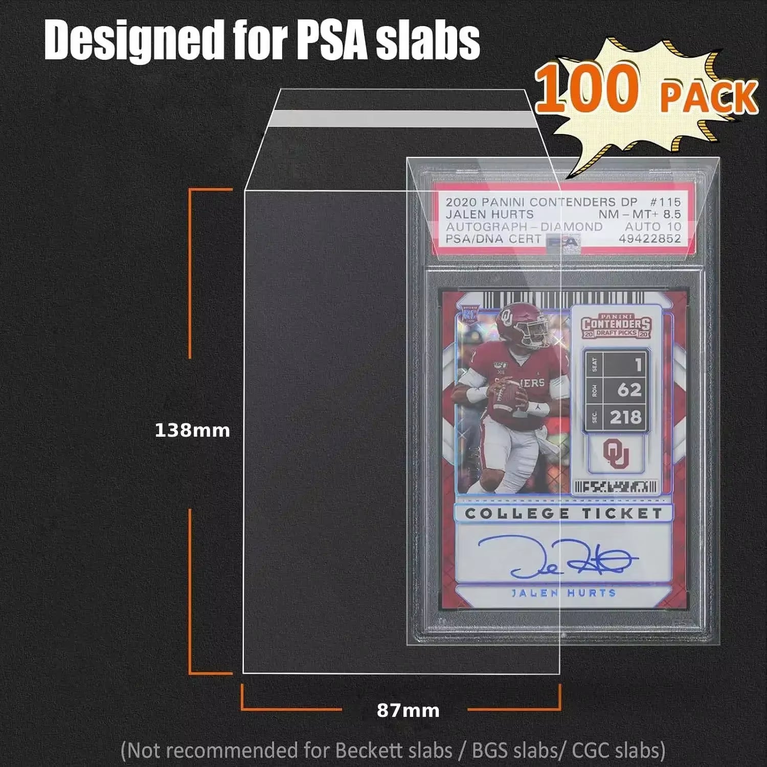 100pcs Graded Card Sleeves – Ultra Protection for PSA/BGS Cards