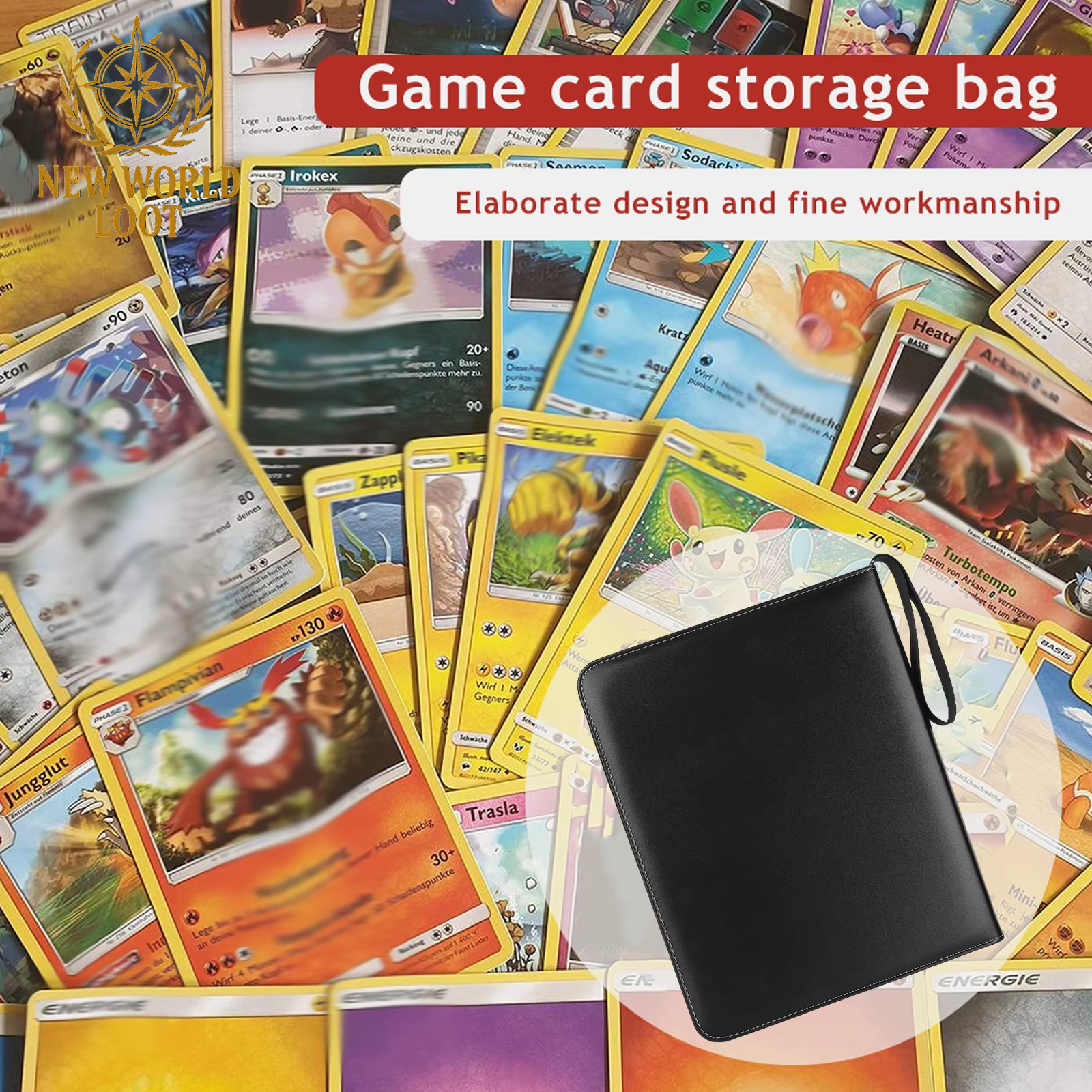900‑Pocket Trading Card Binder – Side‑Loading, Zippered