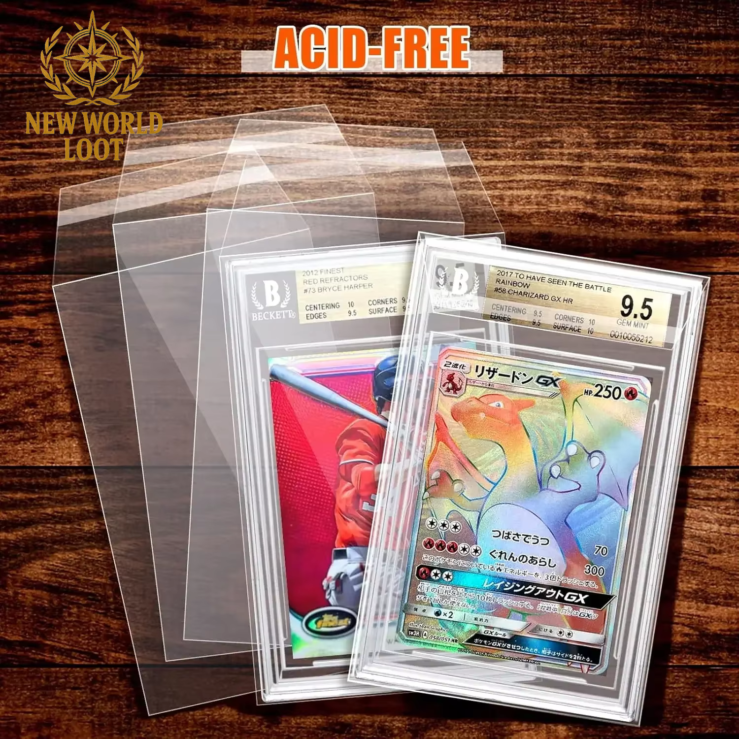 100pcs Graded Card Sleeves – Ultra Protection for PSA/BGS Cards