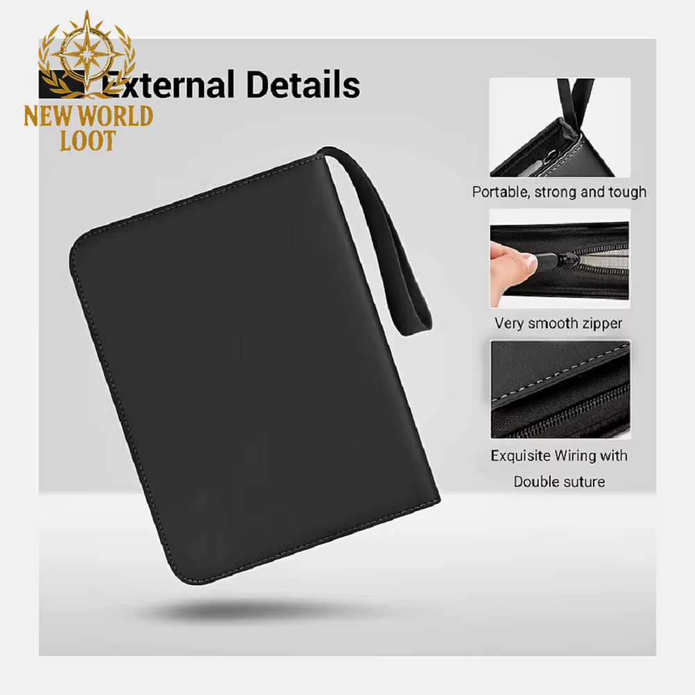 900‑Pocket Trading Card Binder – Side‑Loading, Zippered